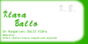 klara ballo business card