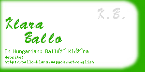 klara ballo business card